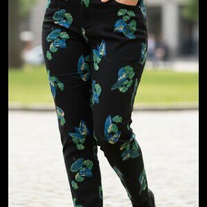 Bold Elements, Curvy Skinny, Size 22W, Black Floral Pants